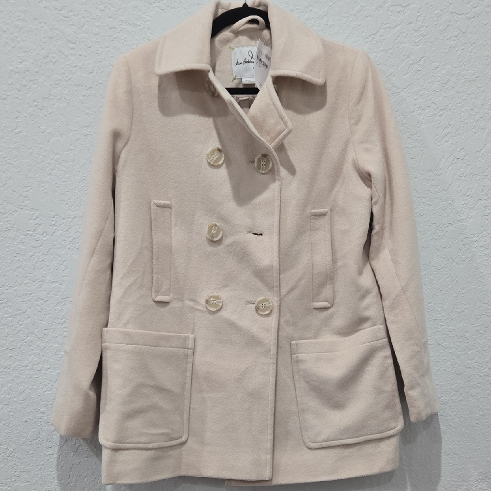 Sam Edelman Women's Cream‎ Double-Breasted Pea Coat
